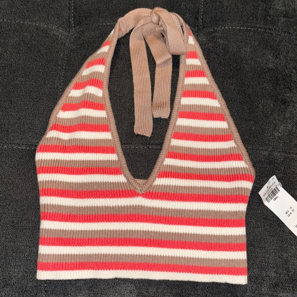 New with tags Gilly Hicks Crochet Halter Lounge cropped top